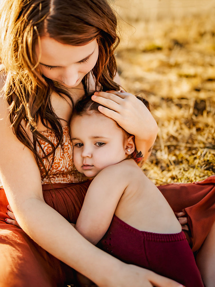 Mom and toddler in Mckinney Texas at Erwinn Park.