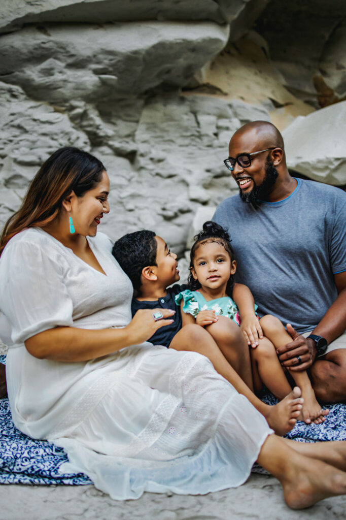 Biracial family at a family session in Plano Texas with Anna Roorda Photography