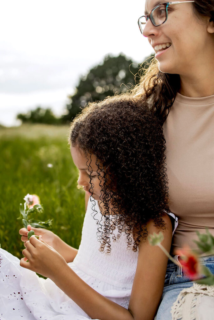 mother and daughter at a family photo session in Plano Texas